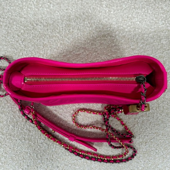 Authentic Chanel Fuchsia Goatskin Small Gabreille Bag - Picture 5 of 15
